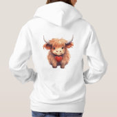 Front and Back. Cute Highland Cow. パーカ (裏面)