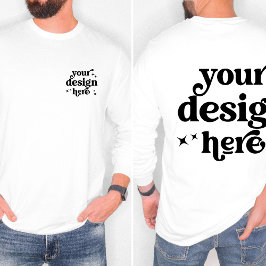 Front and Back Design Custom Logo Long Sleeved Tシャツ