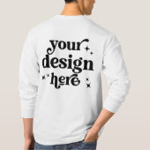 Front and Back Design Custom Logo Long Sleeved Tシャツ (裏面)