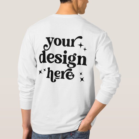 Front and Back Design Custom Logo Long Sleeved Tシャツ (裏面)