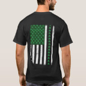 (Front and Back) US American Flag Shamrocks Tシャツ (裏面)