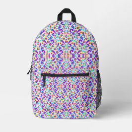 Front and back view of a backpack with a colorful プリントバックパック