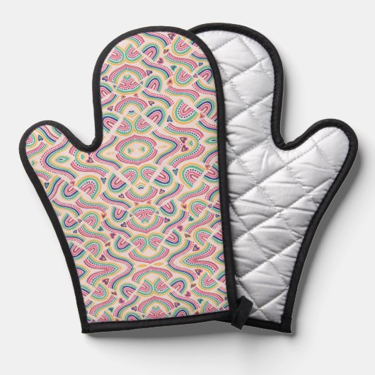 Front and back view of an oven mitt 鍋つかみ (正面/裏面)