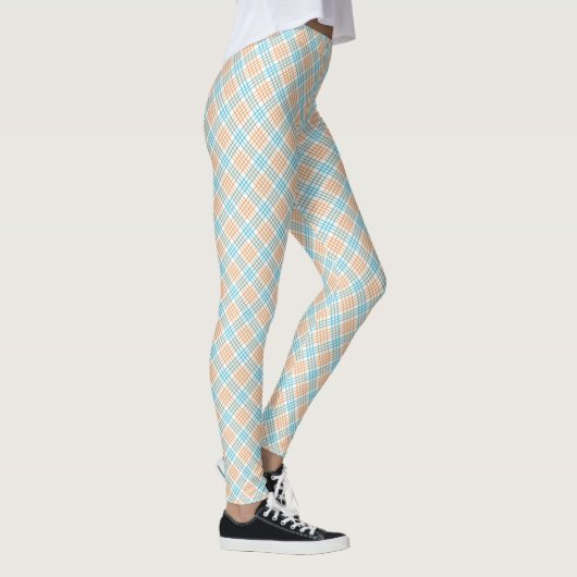 Front and back view of leggings with a blue, white レギンス (右)