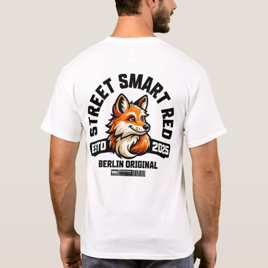 Front & Back Design: Street Smart Red Fox – Berlin Tシャツ (裏面)