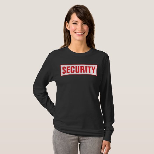 Front & Back Print Womens Long Sleeve Security Tシャツ (正面フル)