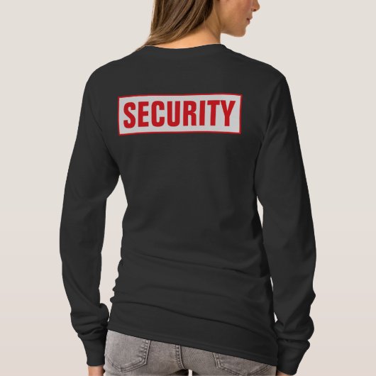 Front & Back Print Womens Long Sleeve Security Tシャツ (裏面)