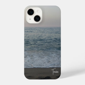 front calm beach with typographical personalized n iPhone 14ケース