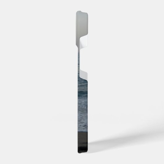 front calm beach with typographical personalized n iPhoneケース (左側面)