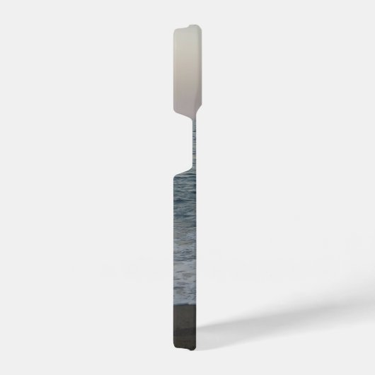 front calm beach with typographical personalized n iPhoneケース (右側面)