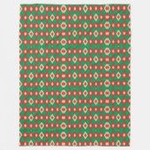 Front image shows a vibrant geometric pattern フリースブランケット (正面)