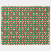 Front image shows a vibrant geometric pattern フリースブランケット (正面(横))