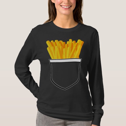 Front Pocket with Fries Potato  French Fries Tシャツ (正面)