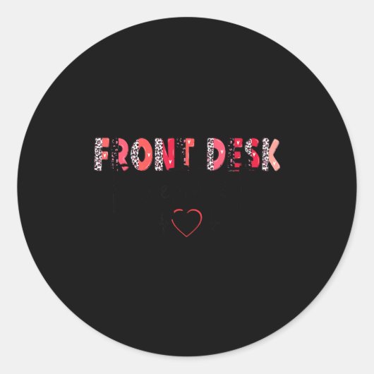 Front Receptionist Desk Valentines Day Hostal Nurs ラウンドシール (正面)
