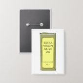 Front view of extra virgin olive oil tin can 缶バッジ (正面/裏面)