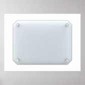 Front view of transparent glass signboard ポスター (正面)