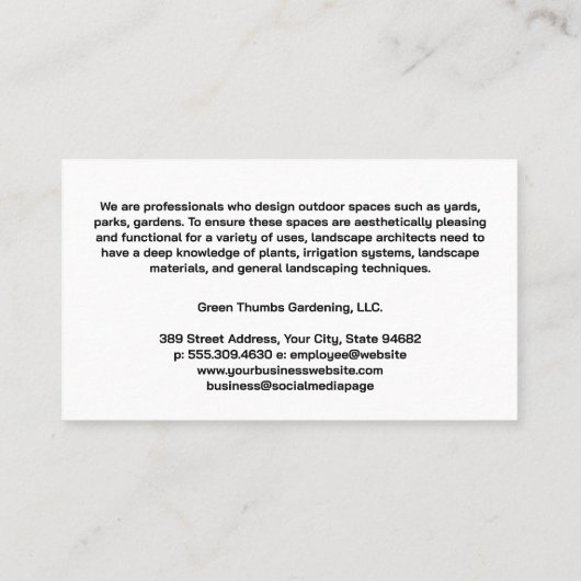 Front Yard Garden | Landscaping Flowers 名刺 (裏面)