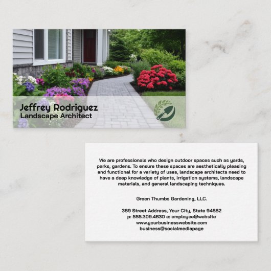 Front Yard Garden | Landscaping Flowers 名刺 (正面/裏面)