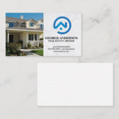 Front Yard Home | Modern Blue Real Estate Logo 名刺 (正面/裏面)