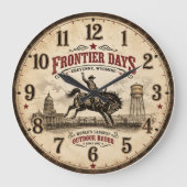 Frontier Days Festival Cheyenne Wyoming ラージ壁時計 (正面)