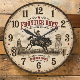 Frontier Days Festival Cheyenne Wyoming ラージ壁時計