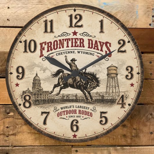 Frontier Days Festival Cheyenne Wyoming ラージ壁時計