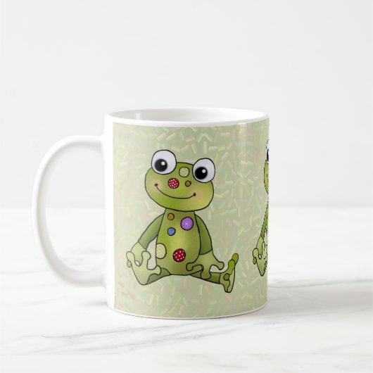 Frosch mit Punkten コーヒーマグカップ (左)