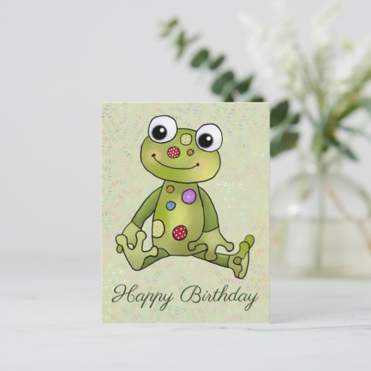 Frosch mit Punkten Postkarte ポストカード (スタンド正面)