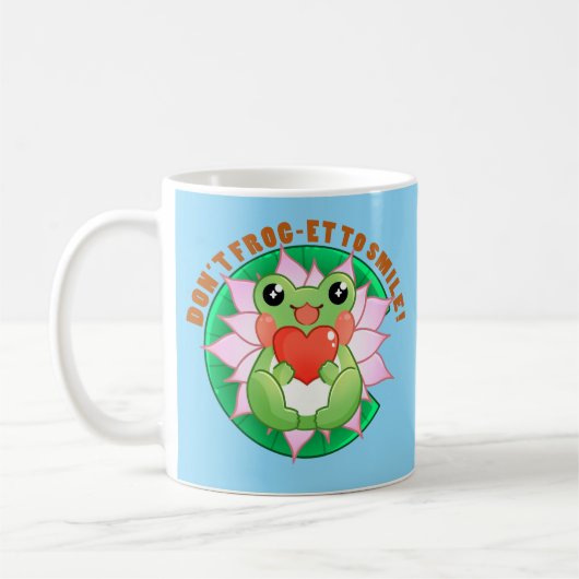 Froschliebe – Niedliche Motivationskunst コーヒーマグカップ (左)