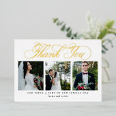 Frosh Script 実在  FOILフォトサンキューカード 箔招待状 (立ち正面)