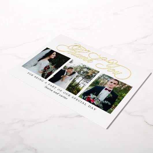 Frosh Script 実在  FOILフォトサンキューカード 箔招待状 (回転した状態)