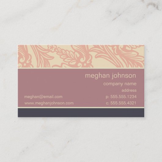 Frosh Soft Egglant Chic名刺テンプレート 名刺 (正面)