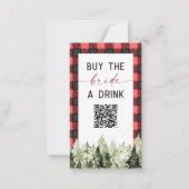 FROST 赤いフランネルと松の「花嫁に飲み物を奢って」QR ノートカード (正面)