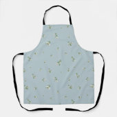 Frost Blue Japanese Snowdrop Floral Pattern エプロン (正面)