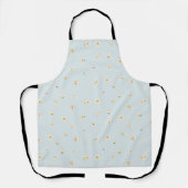 Frost Blue White Plum Blossom Floral Pattern エプロン (正面)