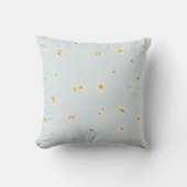 Frost Blue White Plum Blossom Floral Pattern クッション (正面)
