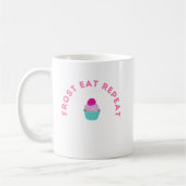 Frost Eat Repeat Cupcake Design コーヒーマグカップ (左)