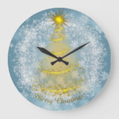 Frost & Glow Holiday Clock – Snowflake Wall Clock ラージ壁時計 (正面)
