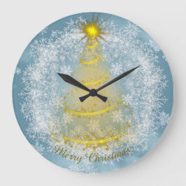 Frost & Glow Holiday Clock – Snowflake Wall Clock ラージ壁時計