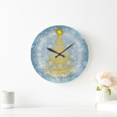 Frost & Glow Holiday Clock – Snowflake Wall Clock ラージ壁時計 (ホーム)