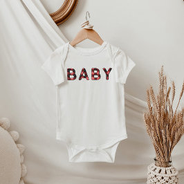 FROST Lumberjack Red Winter Flannel Baby ベビーボディスーツ