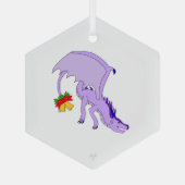 Frost the Purple Ice Dragon Fantasy Holiday ガラスオーナメント (裏面)