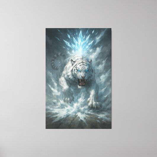 Frost White Tiger – Emperor of the Frozen Realm – キャンバスプリント (正面)