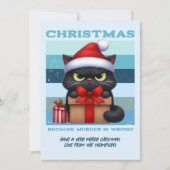 Frostbite Cool Funny Cat Retro Christmas Photo シーズンカード (正面)