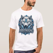 Frostbound Mystic Ice Wolf Fantasy Art Tシャツ (正面)