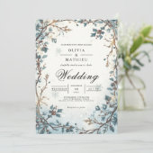 Frosted Berry Arch Winter Wedding 招待状 (スタンド正面)