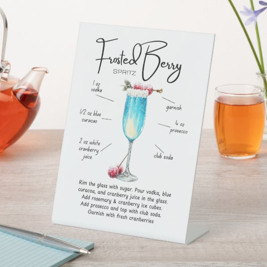 Frosted Berry Spritz Winter Cocktail Display Sign 台座サイン (インサイチュ)