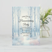 Frosted Blue Birch Forest Housewarming Party 招待状 (スタンド正面)