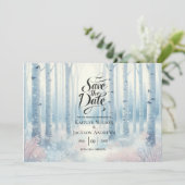 Frosted Blue Birch Forest Wedding セーブザデート (スタンド正面)