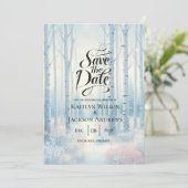 Frosted Blue Birch Forest Wedding セーブザデート (スタンド正面)